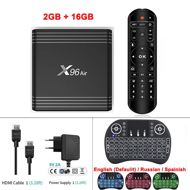 X96 Air Smart tv Box Amlogic S905X3 4 ГБ 32 ГБ 64 ГБ Android 9,0 tv BOX 2,4G& 5G wifi Netflix 1080P 8K 4K телеприставка поддержка Plex - Цвет: 16G i8keyboard