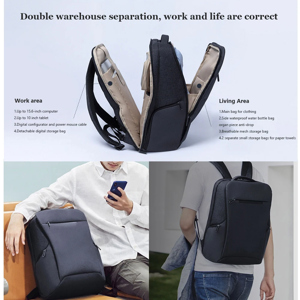  Original Xiaomi Mi Business Multi-functional Backpacks 2 Generation Travel Shoulder Bag 26L Large C - 4000082461171