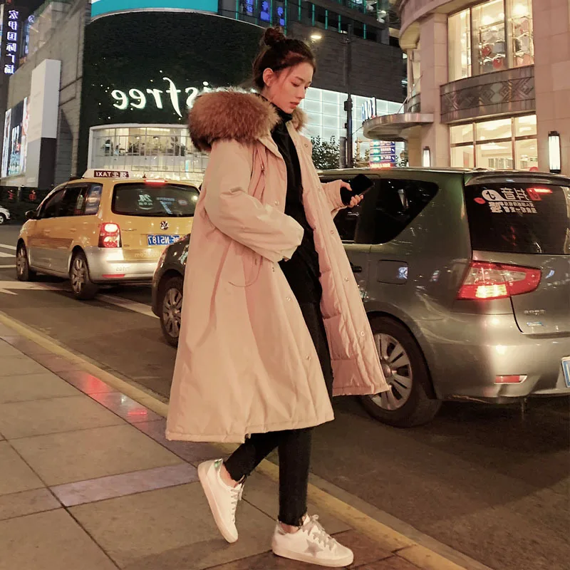

Photo Shoot Main Push Dongdaemun over-the-Knee Cotton Coat Women's Mid-length 2019 New Style Large Size Parka Winter Workwear Co