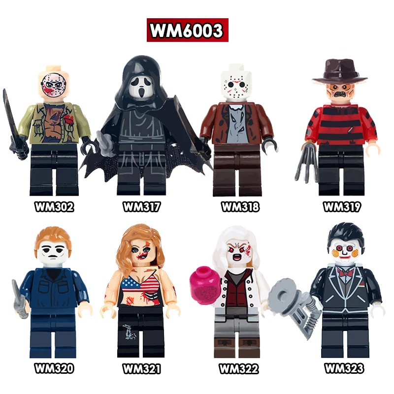 

Single Sale Model The Horror Movie Terror Personnage Jason Scream Killer Freddy Krueger Building Blocks Toys For Children WM6003
