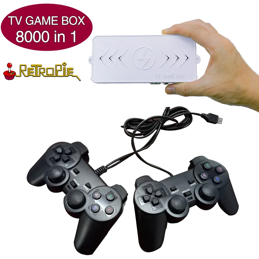 

TV Game Box Mini Game Console Retro Video Game Console Built-In 8000 Games 1-4 players play together with gamepads Best Gift