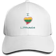 Классическая унисекс бейсболка Регулируемая литовский флаг патриотический дизайн в форме сердца Национальный флаг освещенный белый