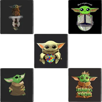 

TAFREE Clever Space Baby Yoda 12mm/25mm Glass Square Cabochon Dome Art Photos Jewelry Findings Cameo Settings BY01