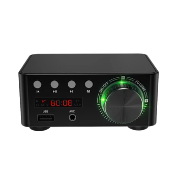 

HOT-50W x 2 Mini Class D Stereo Bluetooth 5.0 Amplifier TPA3116 TF 3.5mm USB Input Hifi o Home AMP for Mobile/Computer/Lapto