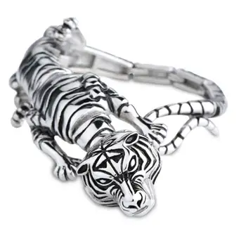 

3D Fashion Personalized Men's Titanium Steel Tiger Domineering Rough Bracelet Stainless Steel Wristlet Men Bracelet