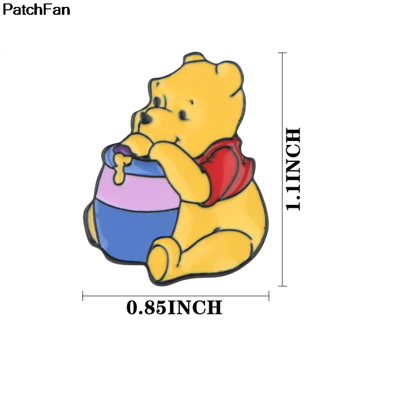 Patchfan милый медведь цинк галстук мультфильм забавные булавки броши для рюкзака, одежды для мужчин женщин шляпа Декоративные значки медали A2437