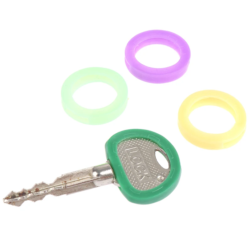 50pcs Bright Colors Soft Silicone Hollow Multi Color Rubber Soft Keys Locks Cap Key Covers Topper Keyring Elastic Case Round