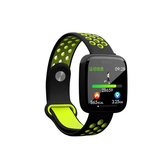 F15 Смарт-часы IP68 водонепроницаемый плавательный Smartband сердечный ритм кровяное давление кислородный браслет для Android и IOS r20 - Цвет: Black green