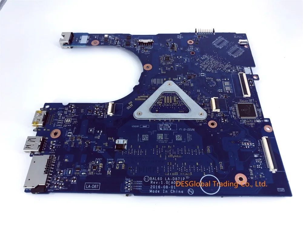 BAL60 LA-D871P для DELL inspiron 14 5468 5468D 5566 материнская плата для ноутбука SR2ZW i3-7100U процессор работает отлично