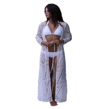 Европа и США новые женские кружевные полые свободные пляжная блузка бикини купальный жилет солнцезащитный кардиган пляжная одежда