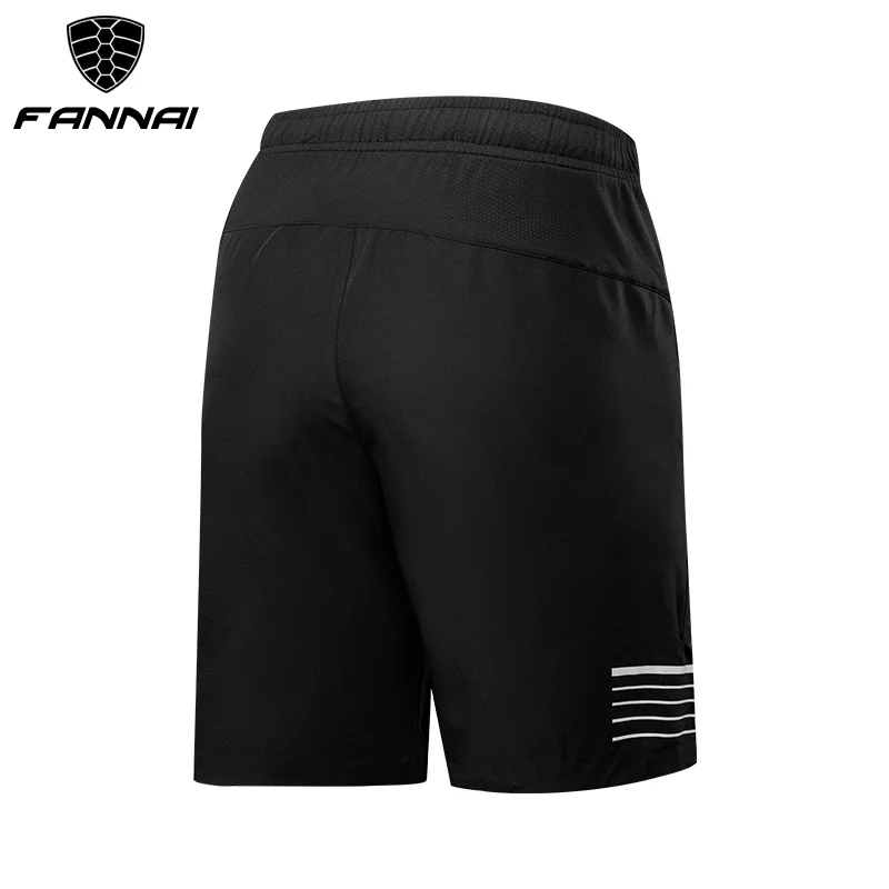 FANNAI шорты для бега, мужские спортивные шорты для бега, тянущиеся веревки и карманы на молнии, быстросохнущие мужские спортивные шорты для спортзала - Цвет: Black