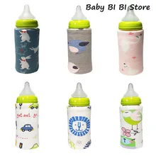 Детская бутылка изоляционная крышка USB портативная Толстая теплая Универсальная крышка мультфильм печать постоянное нагревание температуры чехол