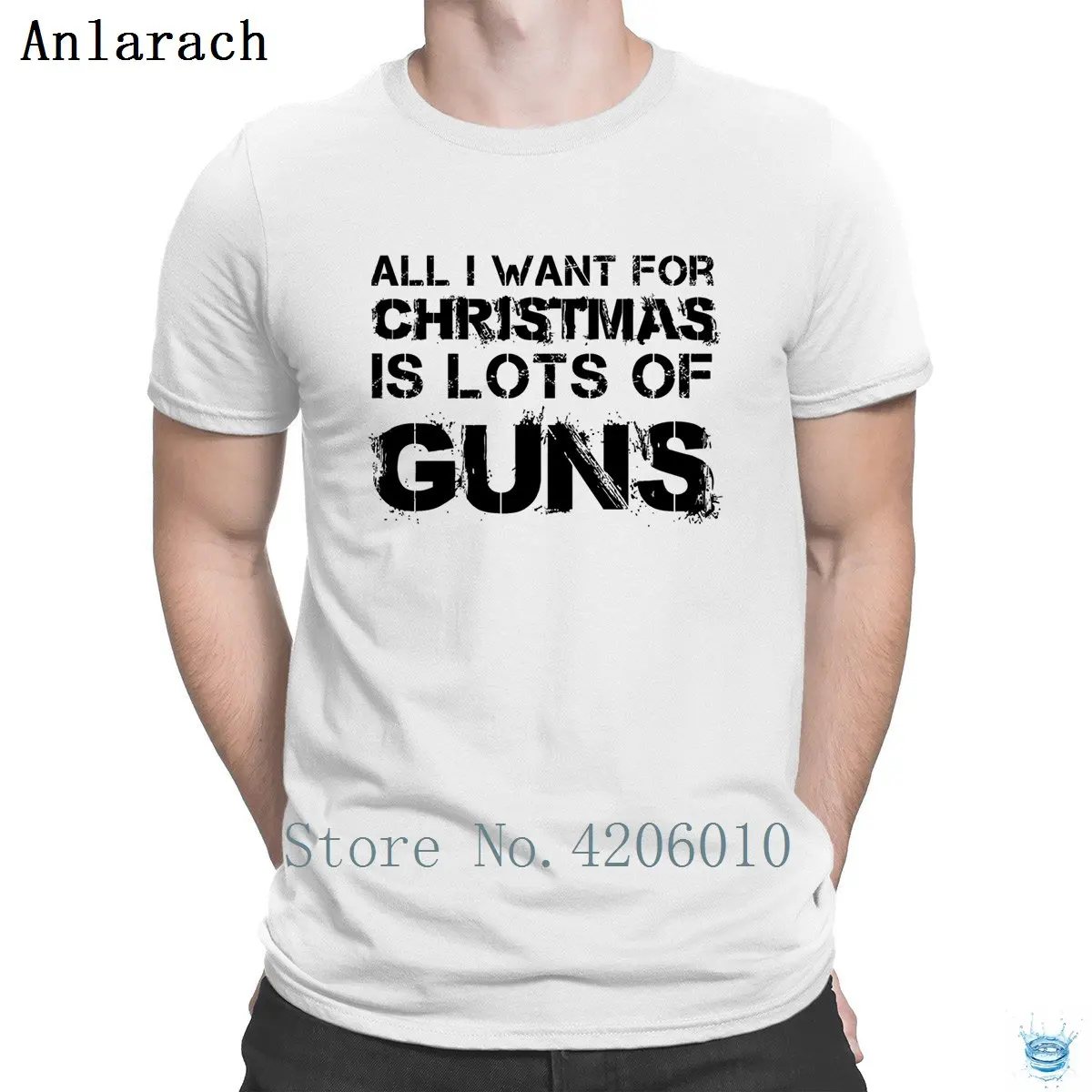 Gun All I Want For Christmas Is Lots Of Guns Tshirts Newest Cheap HipHop Summer Tshirt For Men Fitted Cotton Tee Shirt Printing