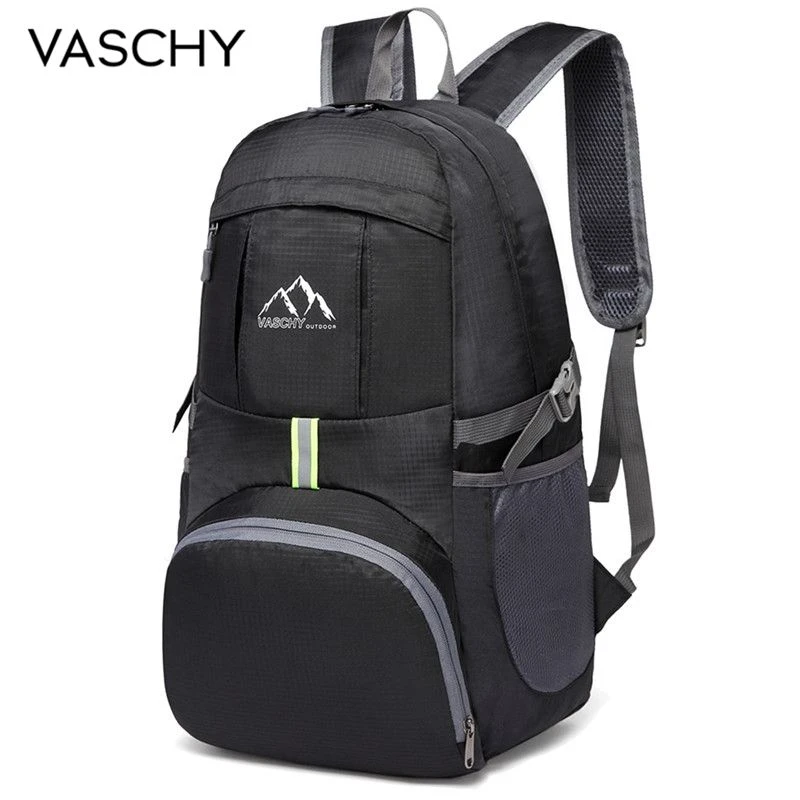 VASCHY mochila impermeable plegable con reflectante para hombre y mujer, bolsa de viaje ligera, segura, senderismo|Mochilas| - AliExpress