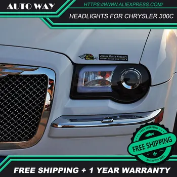 

Car styling LED HID Rio LED Head Lamp case for Chrysler 300C headlights Bi-Xenon Chrysler 300C headlight Lens low beam