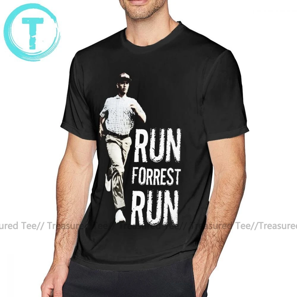 Форрест Гамп футболка Run Forest Форест Повседневное забавная Футболка мужская