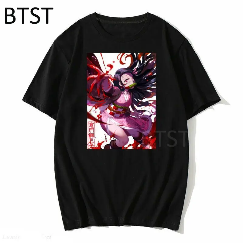 Demon Slayer Nezuko Anime T-shirts Kimetsu No Yaiba New Ulzzang Casual Men Women Tshirt Short Sleeve Harajuku Streetwear T-Shirt | Мужская