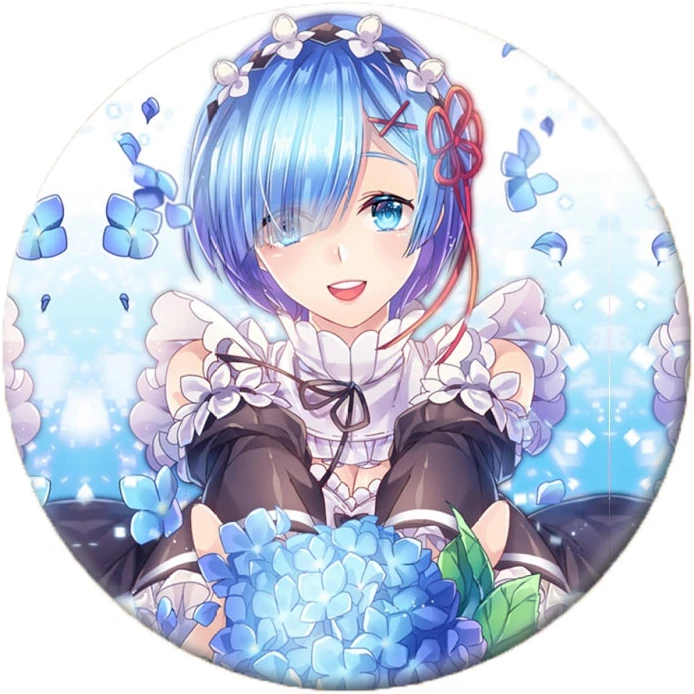 Аниме Re: жизнь в другом мире от zero Emilia Брошь Косплей Natsuki Subaru значок рюкзаки Кнопка Одежда для женщин CL - Окраска металла: 4