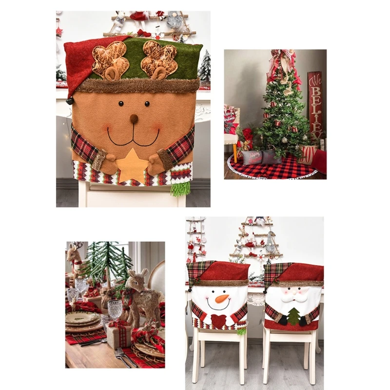Christmas Chair Back Cover Cartoon 