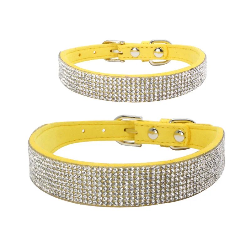 Bling Rhinestone Puppy Cat Collars Adjustable Leather Bowknot Kitten Collar For Small Medium Dogs Cats Chihuahua Pug Yorkshire 