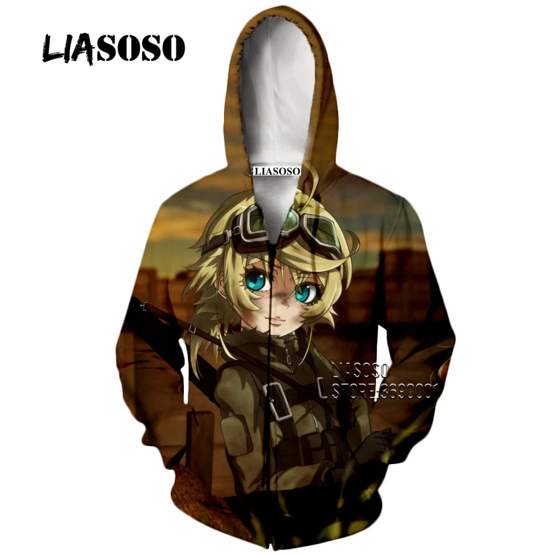 10 Аниме Yōjo Senki Saga of Tanya the Evil, 3D принт, женские и мужские толстовки с капюшоном, толстовки, куртка на молнии, пальто, высокое качество, топы - Цвет: 10