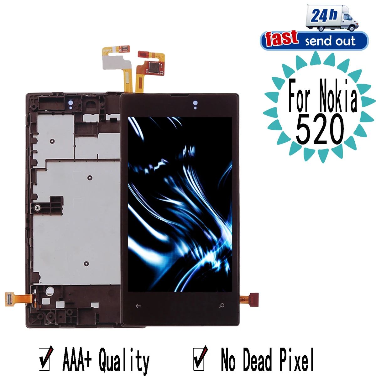 520 A Cristalli Liquidi Per Nokia Lumia 520 Display Lcd Touch Screen Digitizer Assembly Di Ricambio Per Nokia Lumia520