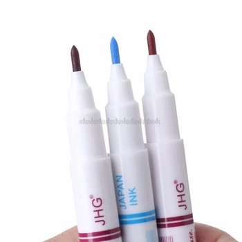 

3pcs Useful Double Head Red Blue Purple Air Erasable Pen Fabric Marker Water Soluble Automatically Disappear Pens Sewing Tool