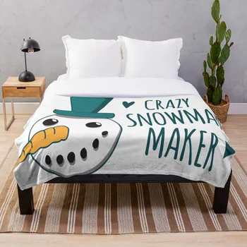 

Printed Throw Blanket Sherpa Fleece Soft Blanket Flannel Rug Home Decoration For Bed Drop Shipping Crazy Snowman Maker