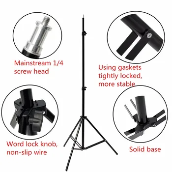 

A Pair 2M Adjustable Video Ring Light Umbrella Lighting Tripod Light Stand Holder Photography Studio Photo Tripod with 5M Tube