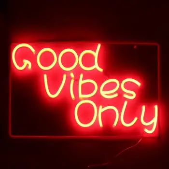 

Good Vibes Only LED Neon Sign Light Bar Club Wall Decor LED Tube Visual Artwork Party Decoration Neon Lamp Home Night Light