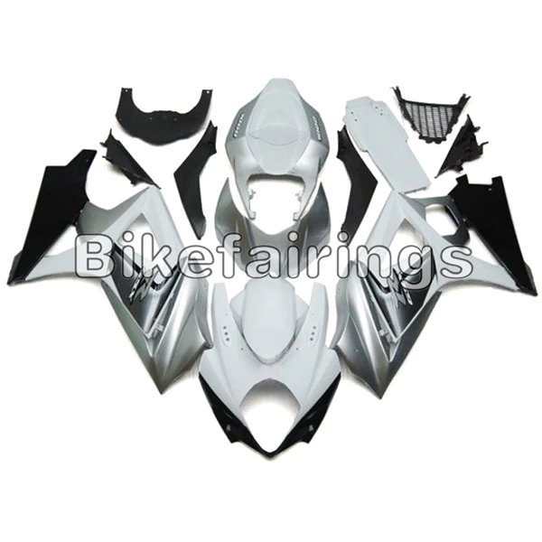 Мотоцикл Полный обтекатели для Suzuki GSXR1000 K7 2007 2008 GSXR 1000 07 08 ABS Пластик впрыска Кузов-белый серебристый, черный