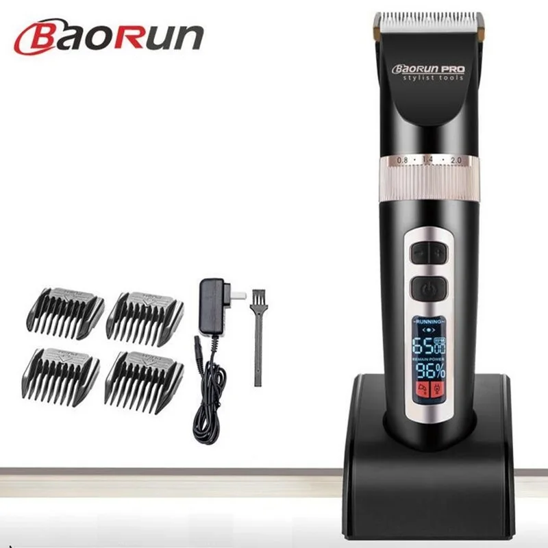 

Barber hair clipper professional hair trimmer men electric cutter hair cutting machine tools LCD Display Li-battery 100-240v