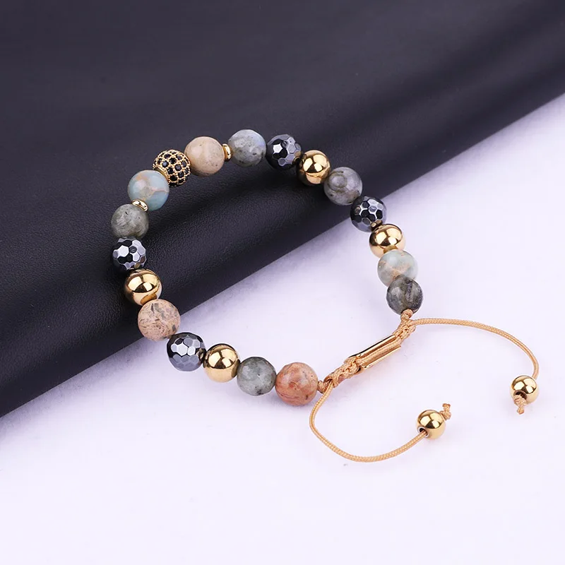 New Fashion Women Bracelet High Quality Natural Stone CZ Ball Handmade Friendship Beads Bracelets Women - Image 3