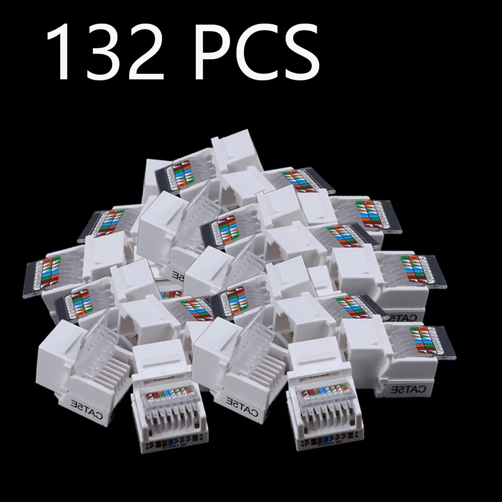 

132pcs /pacl Tool-free CAT5E UTP network module RJ45 connector Information socket Computer Outlet cable adapter Keystone Jack