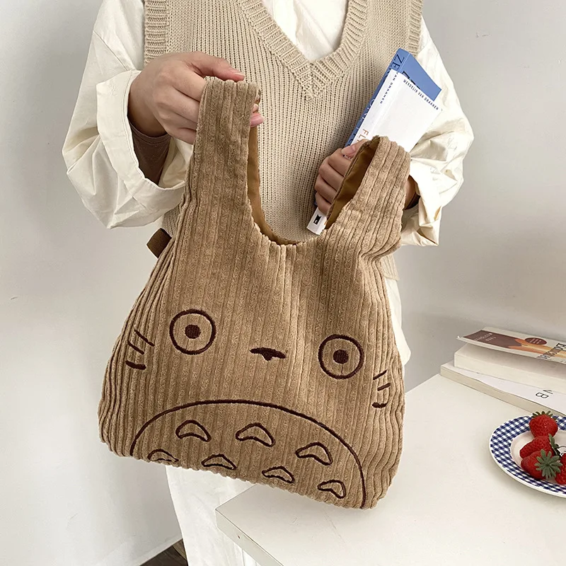 

Corduroy Handbag Women Large Capacity Soft Cute Tote Bags Girls Korean Fashion Casual Phone Change Storage Handbags Female MO424