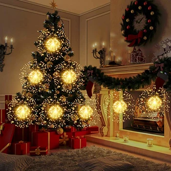 

New Year remote control Christmas Tree Decoration LED Lights 8-function waterproof firework light outdoor fairy dandelion light