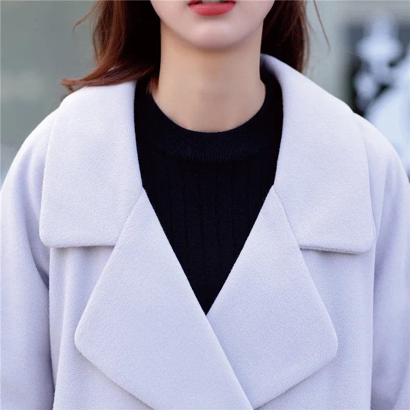 Aelegantmis, осенне-зимнее теплое шерстяное пальто, женское классическое длинное пальто, Женский Повседневный однотонный Тренч с карманами, элегантные пальто
