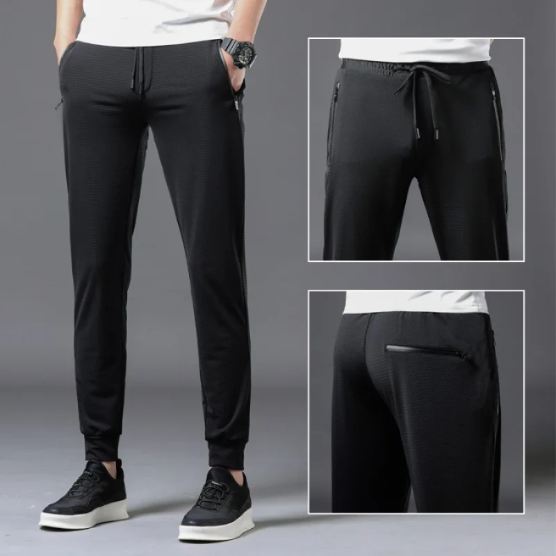 

Summer New Style Hollow out Viscose MEN'S Casual Pants Trousers Men Trend Versatile Quick-Dry MEN'S Trousers