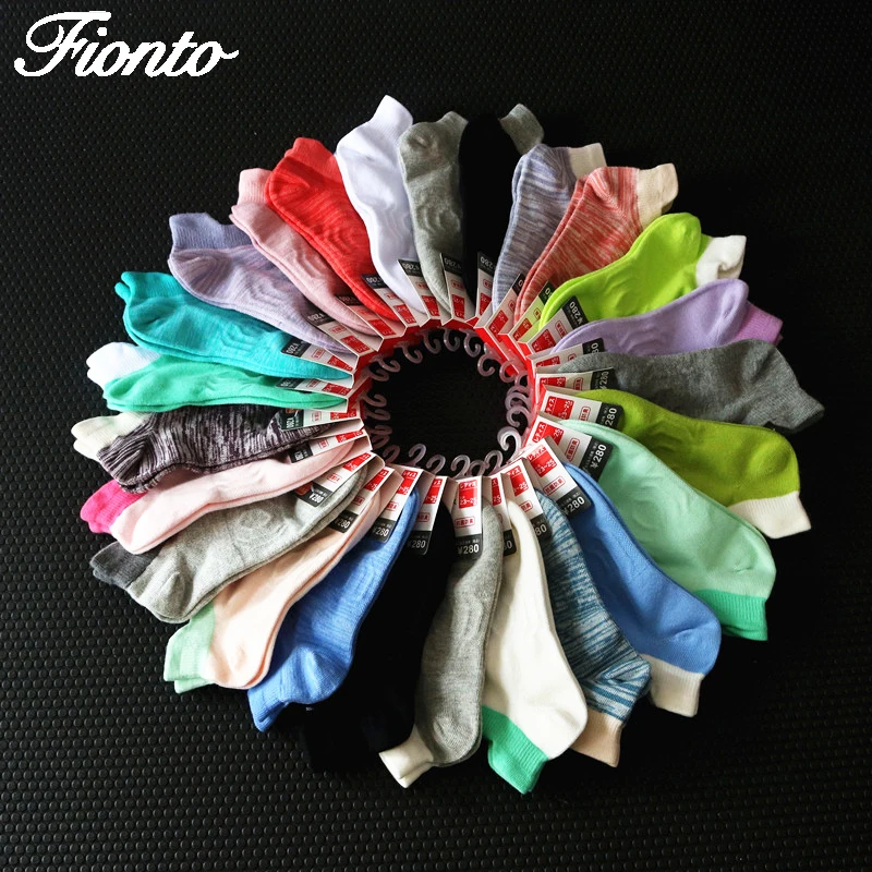 Fionto носки, женские хлопковые носки без костей, спортивные носки, весна-лето, носки-башмачки, яркие носки