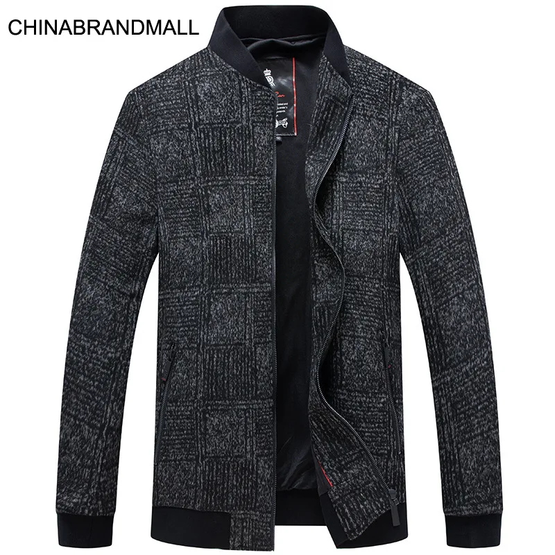 

Middle Age Men Handsome Jacket Coat Autumn Fat Man Plus Fat Plus Size Baseball Collar Temperament Men's Wear Top