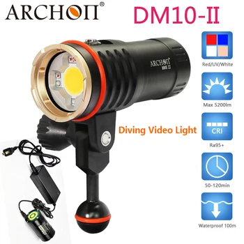 

ARCHON DM10 II WM16 II diving video spotlight max 3500 lumen Red 12W UV 12W underwater 100 meter waterproof diving light