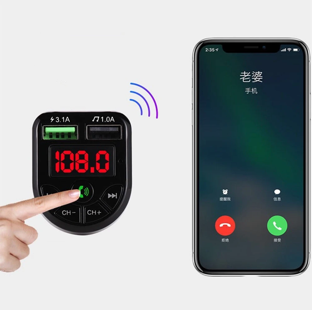 Автомобильный комплект громкой связи, беспроводной Bluetooth, fm-передатчик, ЖК-дисплей, Автомобильный mp3 плеер, 3.1A USB зарядное устройство, FM модулятор, автомобильные аксессуары