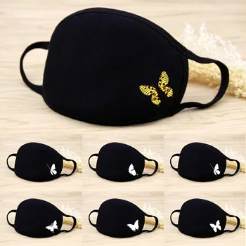 

1pc Free Size Black Excellent workmanship and beautiful printing Print Cotton Dustproof Breathable Multi-Purpose Face Cover