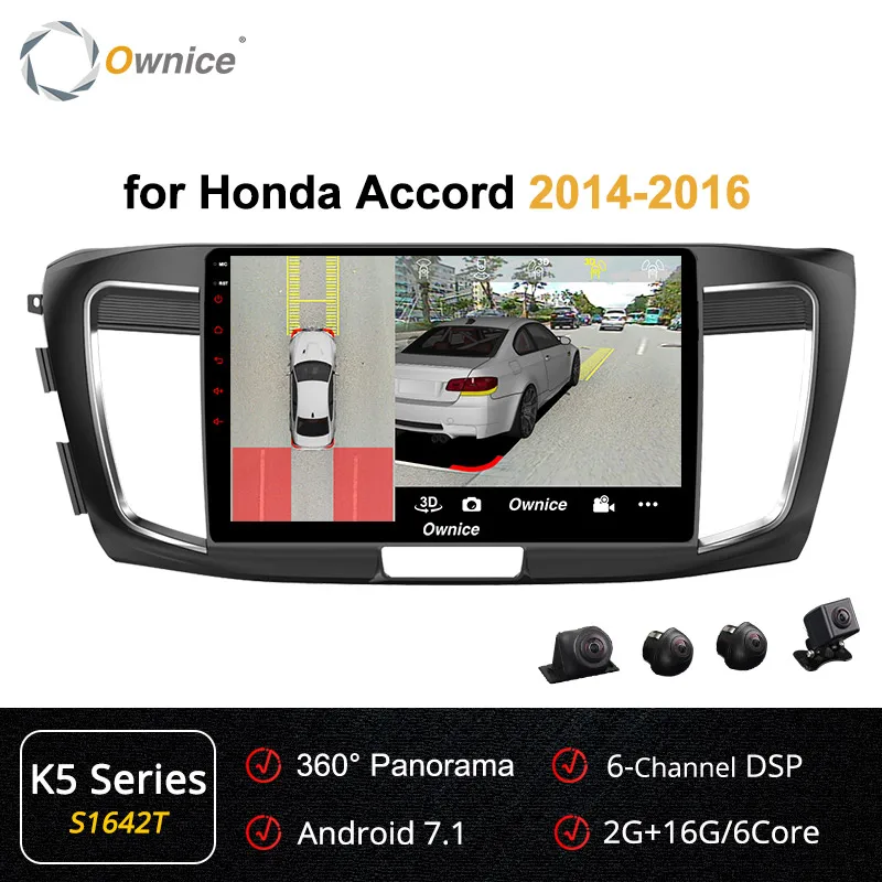 Ownice K3 K5 K6 10,1 Восьмиядерный Android 9,0 автомобильный Радио плеер для Honda Accord 2 Гб ram 32 Гб rom 4G 360 pano ram a DSP - Цвет: S1642 K5 Series