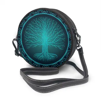 

Ethnic Tree With Branches Eastern Moroccan Arch Retro Bag Round Shoulder Bag Small Women Fashion Summer Messenger Crossbody Bags