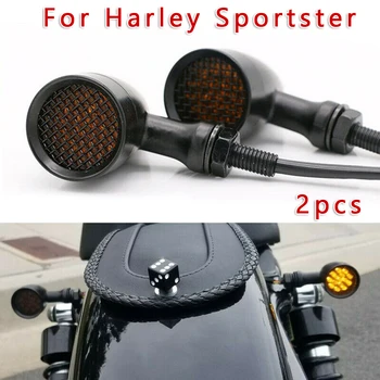 

Motorcycle LED Turn Signal Blinker Light Black For Harley Sportster XL 1200 883