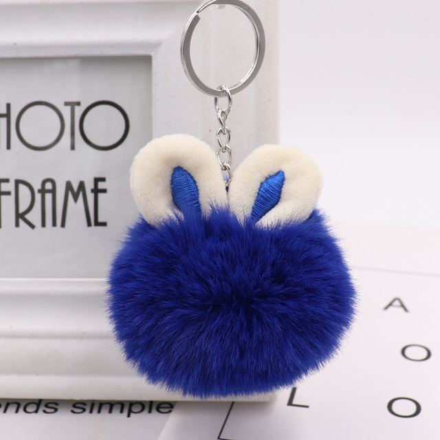 Fur Pom Pom Keychain Fake Rabbit Hair Ball Keychain Porte Clef Pompom De Fourrure Fluffy Bag Charms Bunny Keychain Keyring