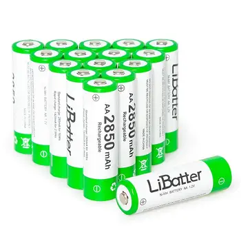 

AA 2850mAh 1.2V Ni-MH Rechargeable Batteries High Capacity Low Self Discharge 1200 Cycles for Keyboard Flash Electric Shaver