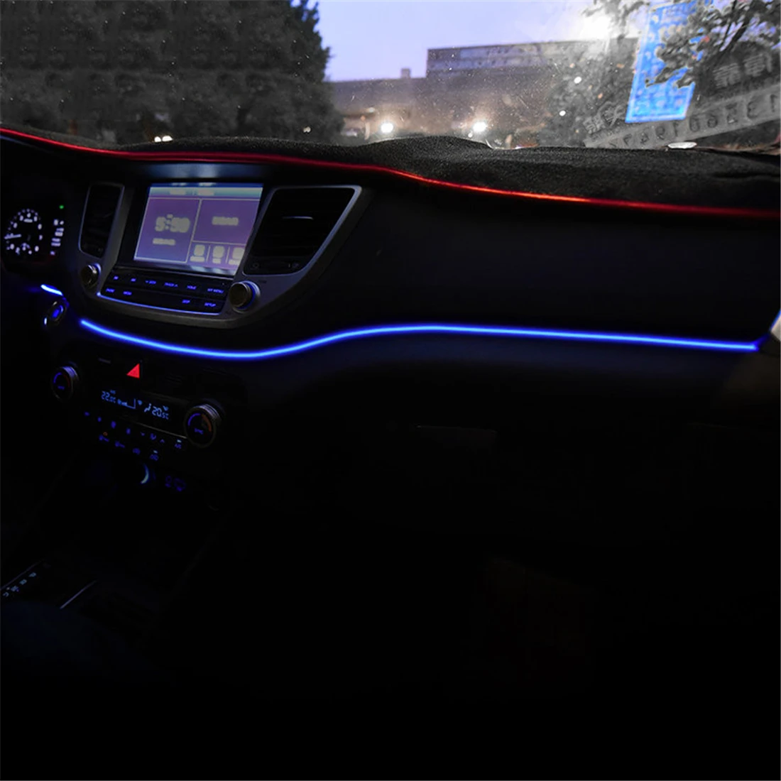 Günstig Instrument Panel Trim Atmosphäre Licht Für Hyundai Tucson 2015 2016 Innen LED Blau Dashboard Rahmen Licht Für Tucson 2017 2018