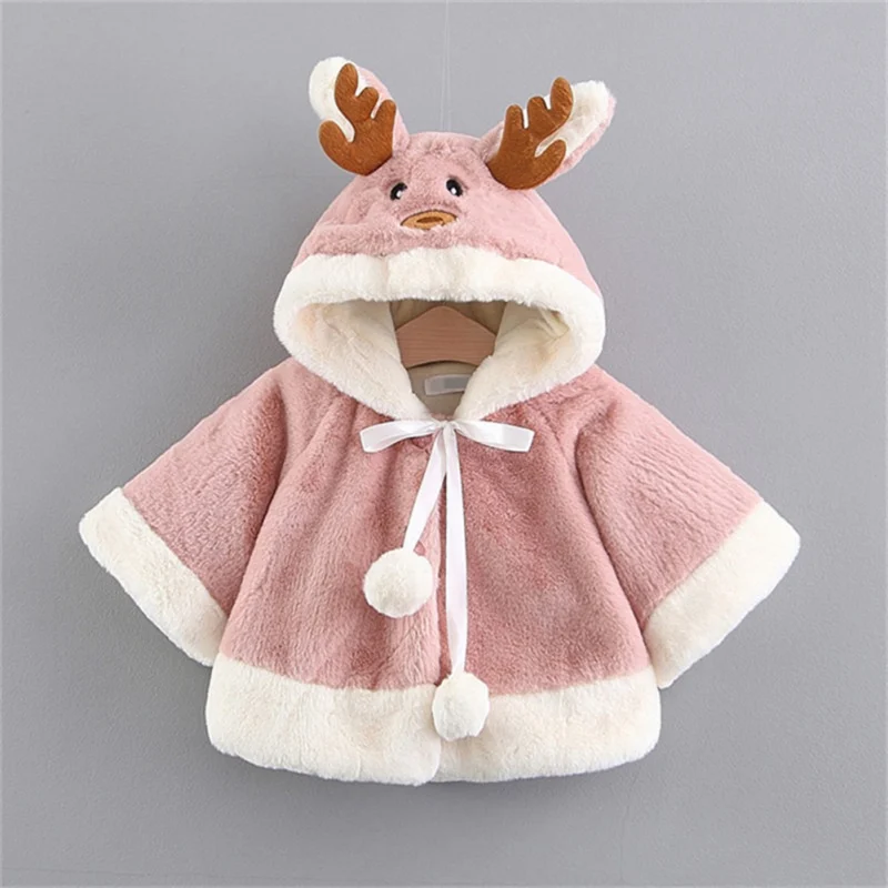 Рождественское пальто для маленьких девочек; утепленная Детская куртка с героями мультфильмов; флисовая куртка с капюшоном для маленьких девочек; теплая зимняя верхняя одежда с длинными рукавами